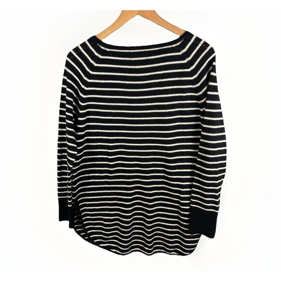 Halogen Cashmere Wool Blend Sweater Womens M Costal Chic Striped Preppy Cozycore - Picture 5 of 11